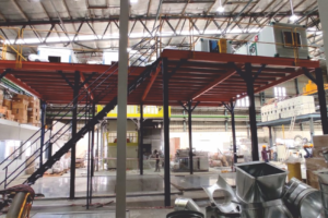 Single Tier Mezzanine Structure For Machine Storage