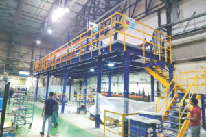 Single Tier Mezzanine Structure For Mold Storage