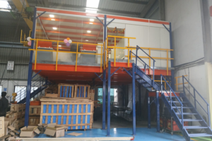 Single Tier Mezzanine Structure with Top Structure For Office Use
